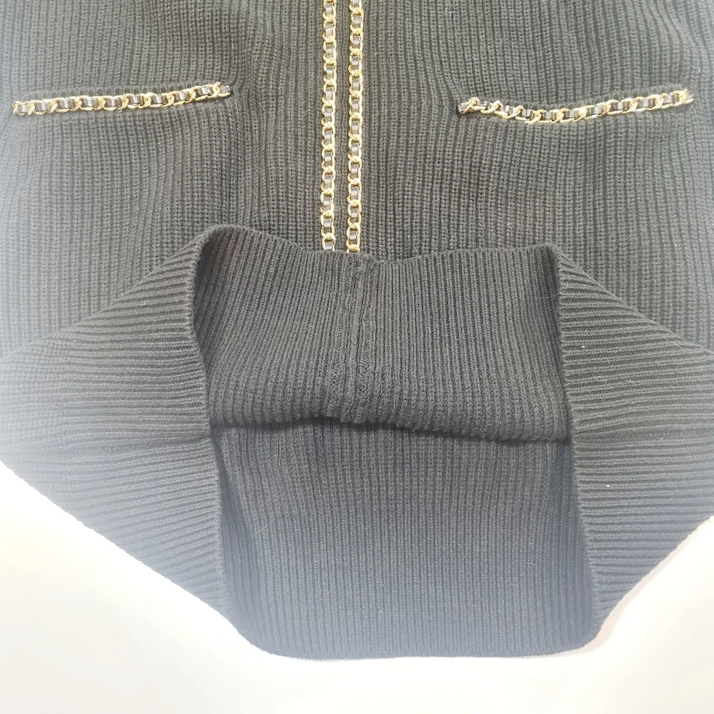 Lovers + Friends Black Cardigan with Gold Details - Picture 3 of 10